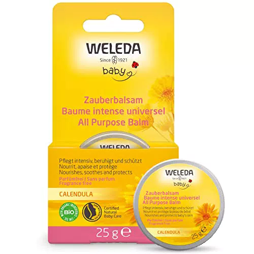 WELEDA Baby Balsamo Multiuso Calendula, per guance e mento arrossati e irritati dalla saliva durante la dentizione