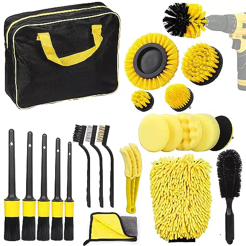 Withosent Kit Pulizia Auto, 23pcs Kit Lavaggio Auto