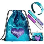 WolinTek-Mermaid Borsa a Tracolla con Paillettes Zaino Reversibili Glitter con Fascia Lacci Glittering Outdoor