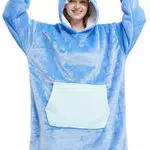 Xinlong Coperta con Cappuccio Panda Felpone con Maniche Oversize Unisex Plaid con Tasca Felpa Indossabile per Divano TV Casa
