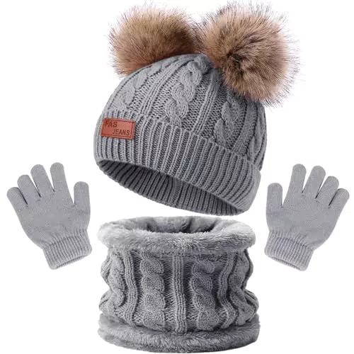 ZLPBAO 3in1 Inverno Berretto Scaldacollo Guanti Set