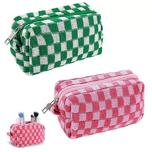 Prasacco 2 Trousse per cosmetici a scacchi