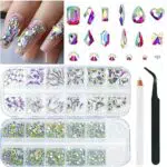 2680Pcs AB Strass per unghie, Charms per unghie grandi