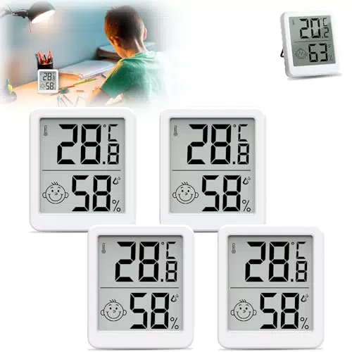 Termometri Igrometro Digitali: Mini Termoigrometro con Supporti e Magneti, Facile da Leggere - Ideale per Interni.