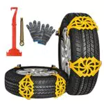 8Pcs Catene da Neve per Auto Ninonly Catene da Neve Facili da Montare per Pneumatici Catene da Neve Universale per Gomme di Dimensioni 165-265mm con Guanti e Attrezzo