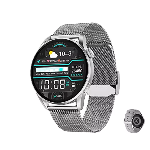 Aliwisdom Smartwatch DT 3 - Smartwatch Rotondo con Chiamate Bluetooth e Fitness Tracker