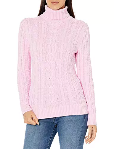 Amazon Essentials Maglione A Collo Alto Intrecciato con Screziatura