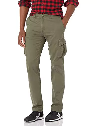 Amazon Essentials Pantaloni Cargo Elasticizzati Slim da uomo, verde oliva