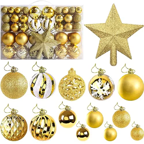 AOKITO Palline di Natale Dorate, 101 pezzi