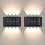 Applique da Parete Solare Da Esterno, 2 Pezzi, Lampade Decorative Impermeabili IP65 per Recinzione