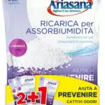 Ariasana Ricarica in Sali Assorbiumidità Fragranza Lavanda Formato Convenienza di 2 Buste da 450 Grammi + 1 Busta da 450 Grammi in Omaggio Assorbono Efficacemente l'Eccesso di Umidità