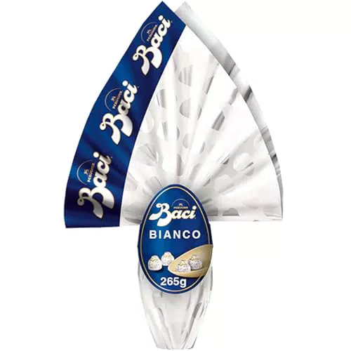 BACI PERUGINA Uovo di Pasqua Cioccolato Bianco, con Sorpresa e 4 Cioccolatini 265g
