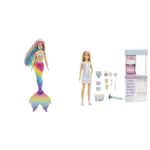 Barbie Dreamtopia Sirena Cambia Colore & Playset Gelateria con Bambola