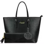BestoU Borsa Donna a Tracolla in PU Pelle - Modello Grande Designer - Nero