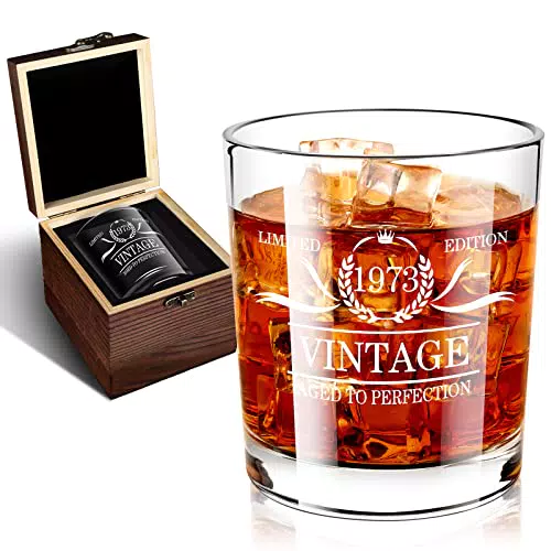 Bicchiere da Whisky Beyond MS in Scatola di Legno - Regalo Compleanno Uomo 50° - 350 ml
