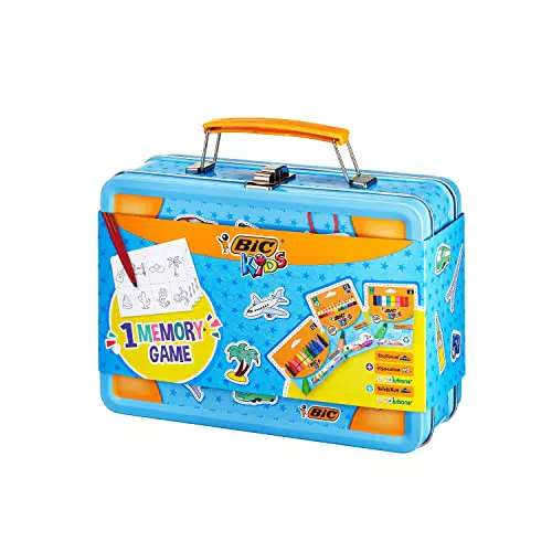 Bic Kids Valigetta Colori per Bambini con Matite, Gessetti e Pennarelli