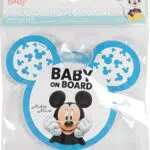 Bimbo a bordo, segnale di sicurezza auto baby on board grafiche Disney Mickey Mouse Topolino con attacco a ventosa