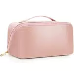 Borsa cosmetica portatile da viaggio in pelle, borsa da viaggio cosmetica impermeabile borsa da viaggio cosmetica