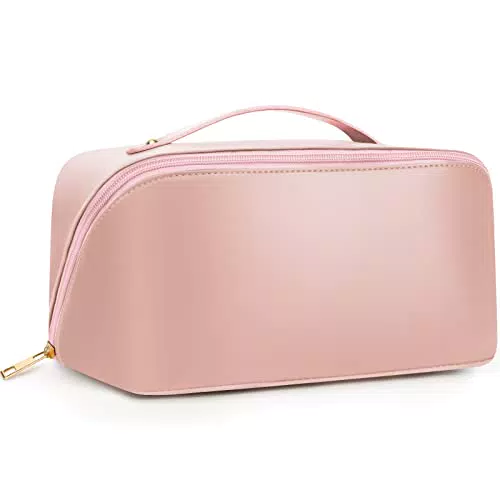 Borsa cosmetica portatile da viaggio in pelle, borsa da viaggio cosmetica impermeabile borsa da viaggio cosmetica