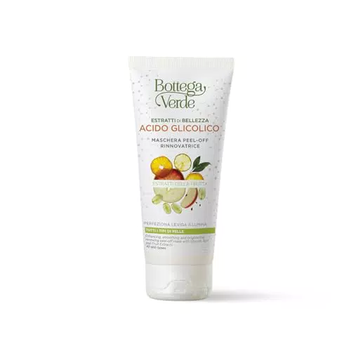 Bottega Verde Maschera Peel-Off Rinnovatrice con Acido Glicolico ed Estratti di Frutta