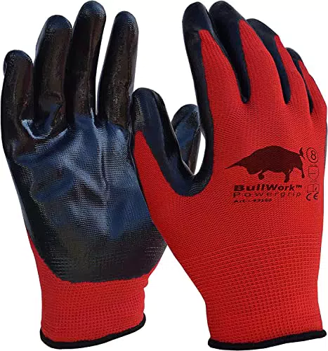 BullWork Guanti da lavoro Original PowerGrip con rivestimento in lattice EN388:4131