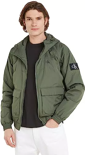 Calvin Klein Jeans Giacca Uomo Padded Hooded Harrington Giacca da Mezza Stagione
