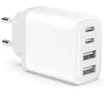 Caricatore USB C, 40W 4-Porte USB C Presa USB Multiplo per iPhone 15 14 13 12 11 Pro Max Mini SE 2020 XS XR X 8 7 6