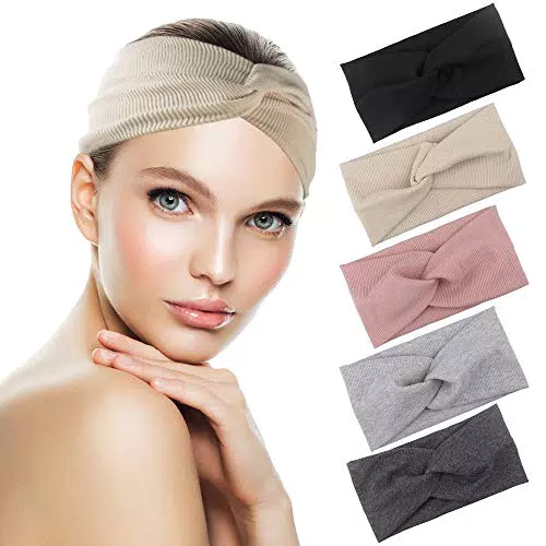 Chudian 5 Pezzi Fasce Elastiche per Capelli in Cotone
