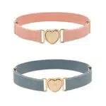 Cintura con fibbia a cuore per bambini, 2 pezzi
