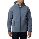 Columbia Heather Canyon Giacca Softshell con cappuccio Uomo, grigio/azzurro, XL