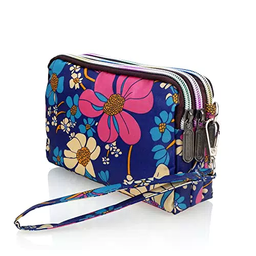 Pochette da Donna Conisy Floreale Portafoglio con Tracolla e Laccetto