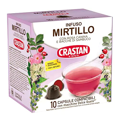 CRASTAN 1870, 10 Capsule Infuso al Gusto Mirtillo