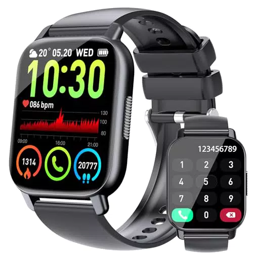 Csasan Smartwatch unisex con cinturino in silicone, nero