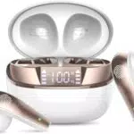 Cuffie Bluetooth, Auricolari Bluetooth 5.3 con Bassi Immersivi, blu