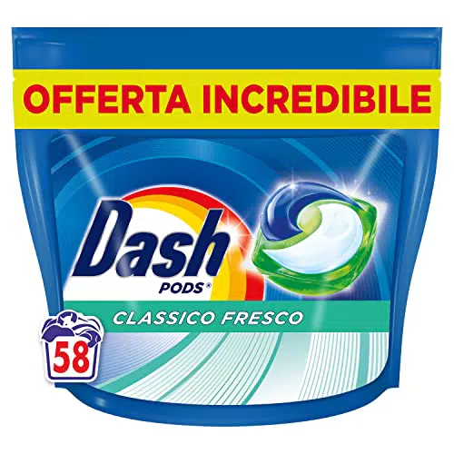 Dash Pods Detersivo Lavatrice In Capsule, 58 Lavaggi