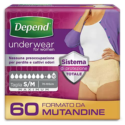 Depend Comfort-Protect Mutandine Assorbenti Donna, Taglia S/M