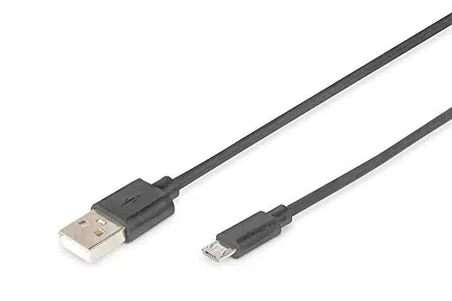 DIGITUS Cavo di collegamento USB 2.0-1, 0 m - da USB A a USB Micro B - 480 Mbit/s - Nero