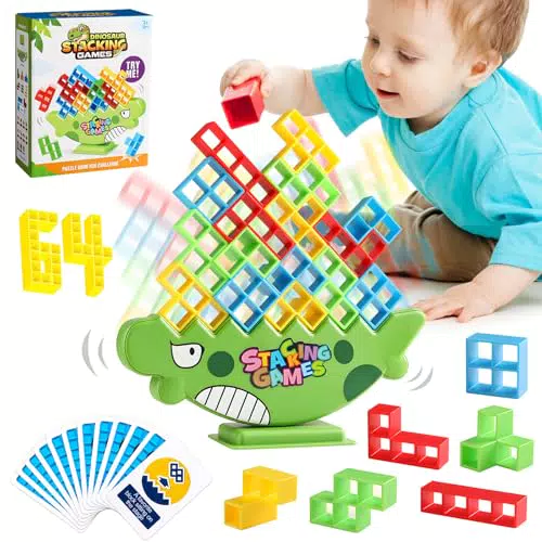 DOMIPHIE Tetra Tower Gioco - Giocattolo Impilabile 64 Pezzi