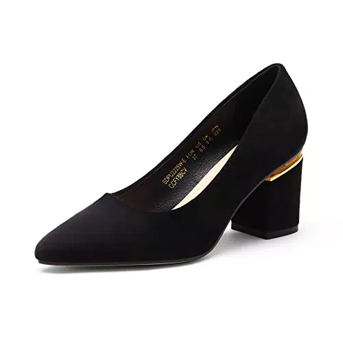 Dream Pairs Scarpe con Tacco Donna Classiche a Punta e Tacco Alto Largo