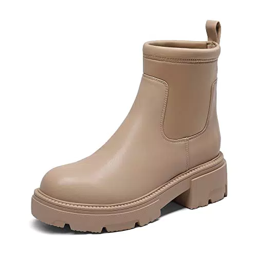 Dream Pairs - Stivaletti Chelsea da Donna Impermeabili con Suola Spessa