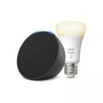 Echo Pop | Philips Hue White Lampadina LED Smart (E27) - Kit Casa Intelligente