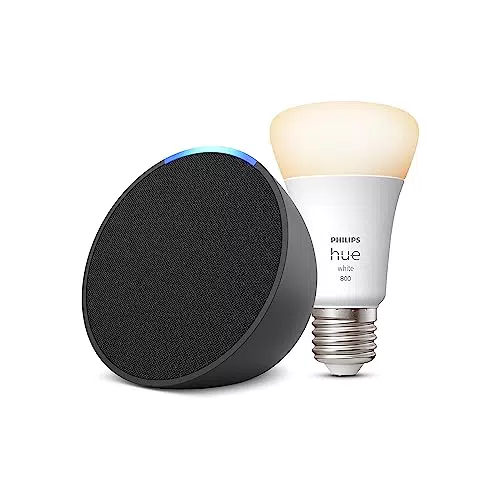 Echo Pop | Philips Hue White Lampadina LED Smart (E27) - Kit Casa Intelligente