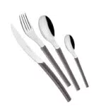 EME POSATERIE Loto Nocciola 408 - Set Posate da Tavola in Acciaio Inox 18/10 per 6 Persone