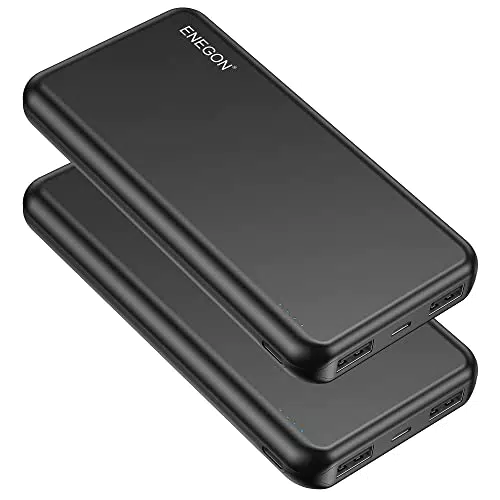 ENEGON Power Bank 10000mAh, Batteria Caricatore Portatile con 4 in 1 USB-C Ingressi e Uscite 5V/2.1A