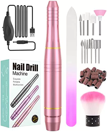 Fresa per Unghie Professionale 11 in 1 Portatile Kit Manicure e Pedicure Elettrico