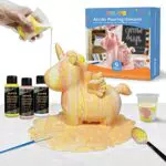 Funto kit creativo Acrylic Pouring Unicorn, dipingi il tuo salvadanaio