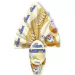 GALAK Uovo di Pasqua 2024 Cioccolato Bianco con pezzetti di Wafer con sorpresa 230g