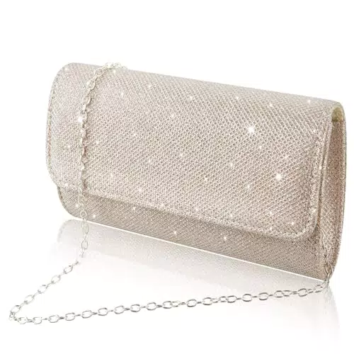 Borsetta da Sera con Catena Staccabile - Elegante Borsa da Festa Glitterata