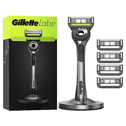 Gillette LABS Rasoio Uomo con 5 Lamette da Barba di Ricambio e Base Magnetica - Rasatura Facile e Confortevole