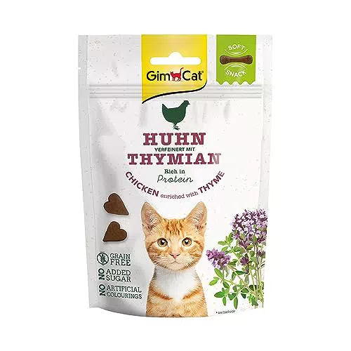 GimCat Soft Snacks Pollo con Timo per Gatti - Leccornia Ricca di Proteine